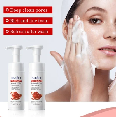 Private Label Granatapfelextrakt-Reinigungsmousse Deep Clean feuchtigkeitsspendender Aminosäure-Gesichtsreiniger
